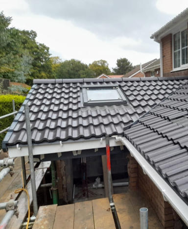 New roof on house extension