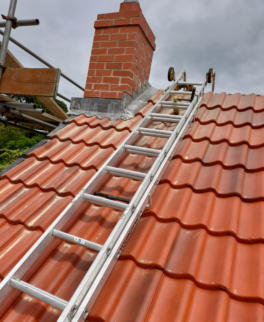 ladder on roof