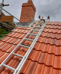 ladder on roof